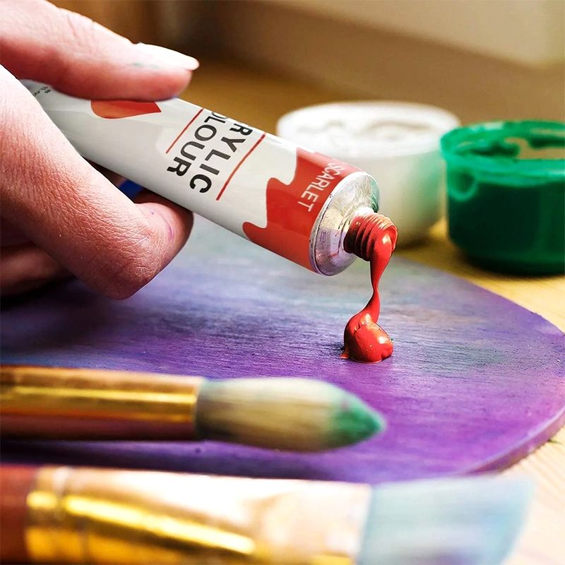 12 Colors Aluminum Tube High Quality Acrylic Color Paint for Kids