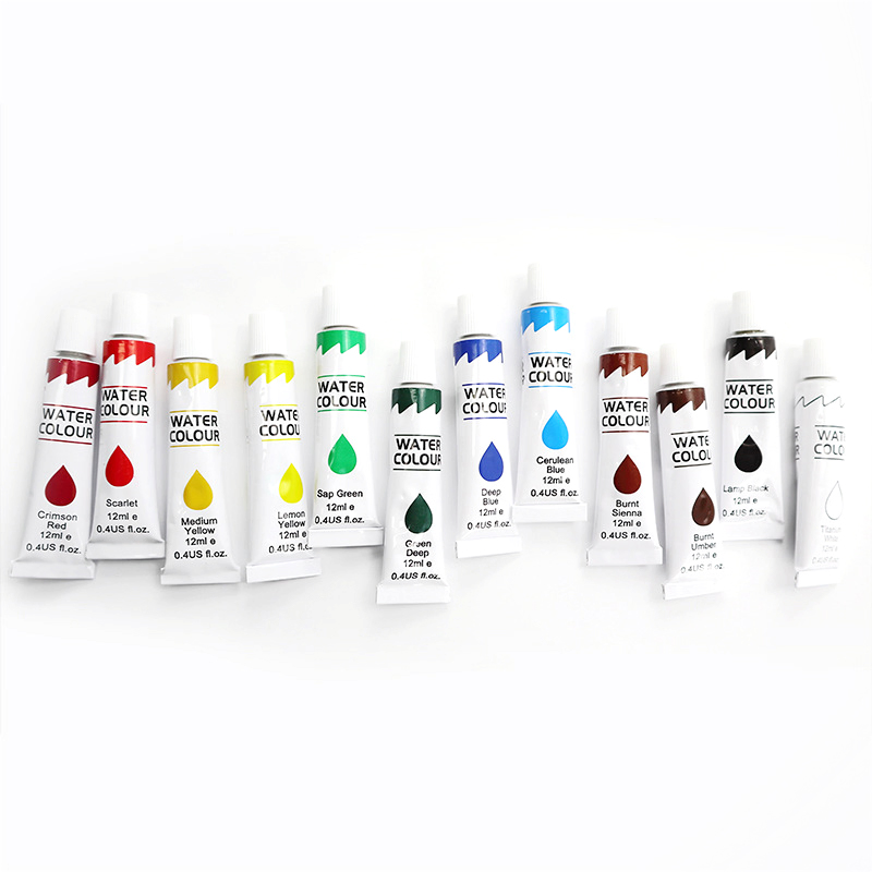 12 Colors Aluminum Tube High Quality Acrylic Color Paint for Kids