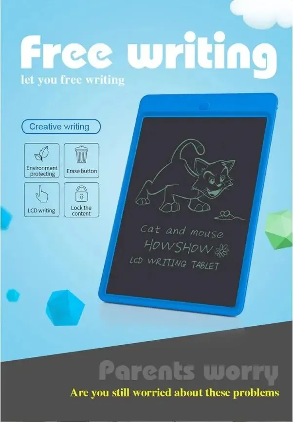 12 Inch Touch Pad, Office Memo Doodle Board, Message Doodle Drawing Board, Learning Toy, Doodle Pad with Erase Button and Lock-Gift, LCD Writing Tablet