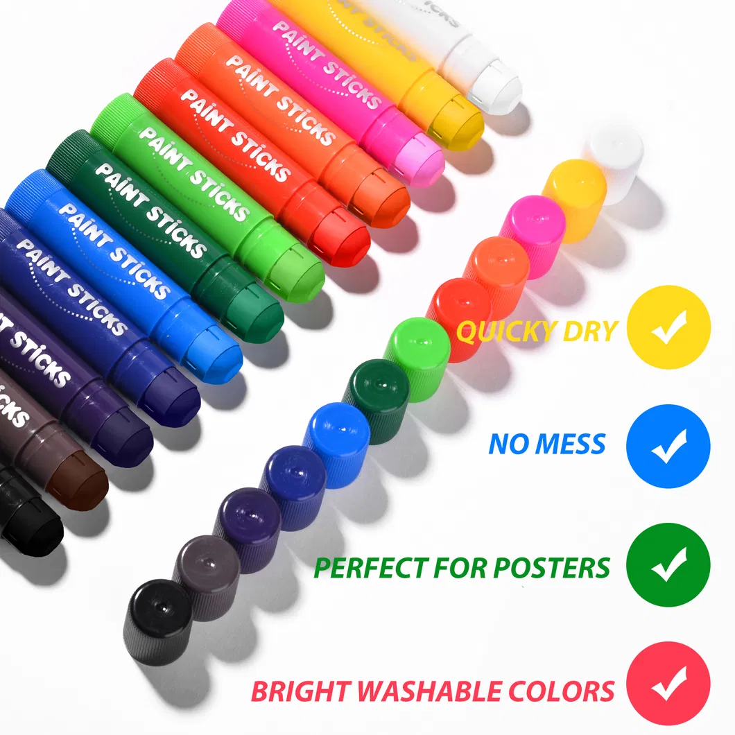 12 Metallic Colors of Non-Toxic Fast Drying Mess Free Wax Eco Friendly Crayon