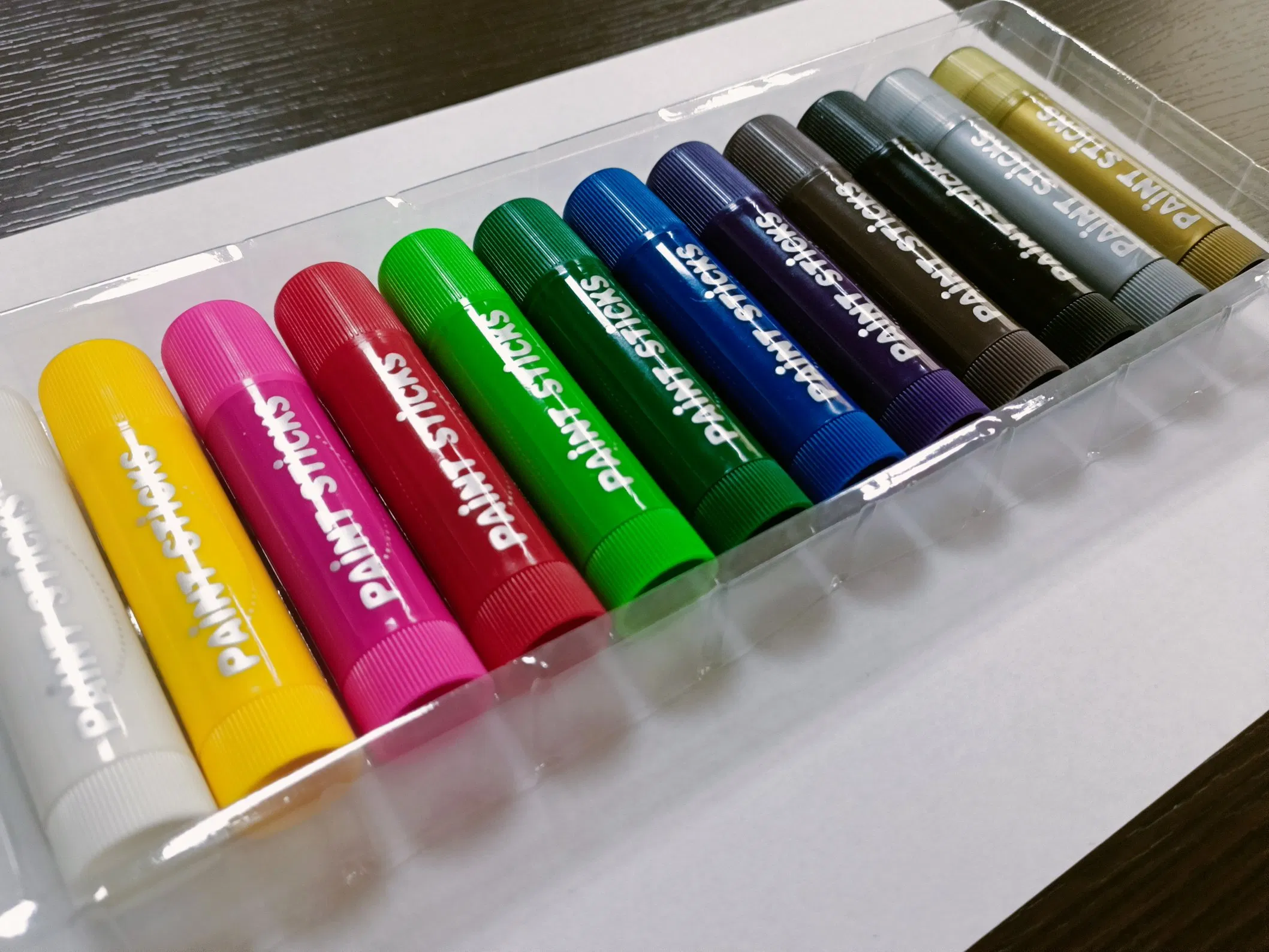 12 Metallic Colors of Non-Toxic Fast Drying Mess Free Wax Eco Friendly Crayon