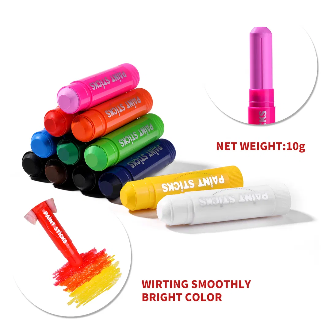 12 Metallic Colors of Non-Toxic Fast Drying Mess Free Wax Eco Friendly Crayon