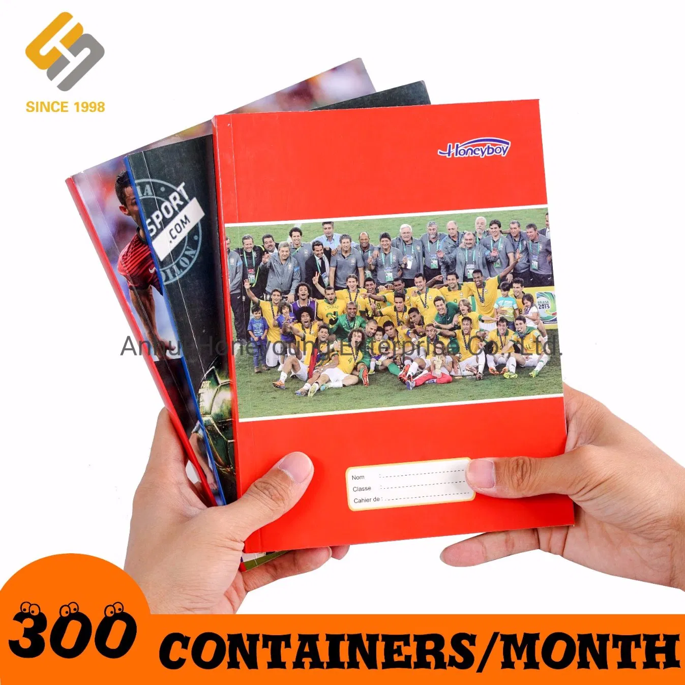 17* 22cm Cahier School Supply Notebooks 300 Pages Glue Binding Notebook