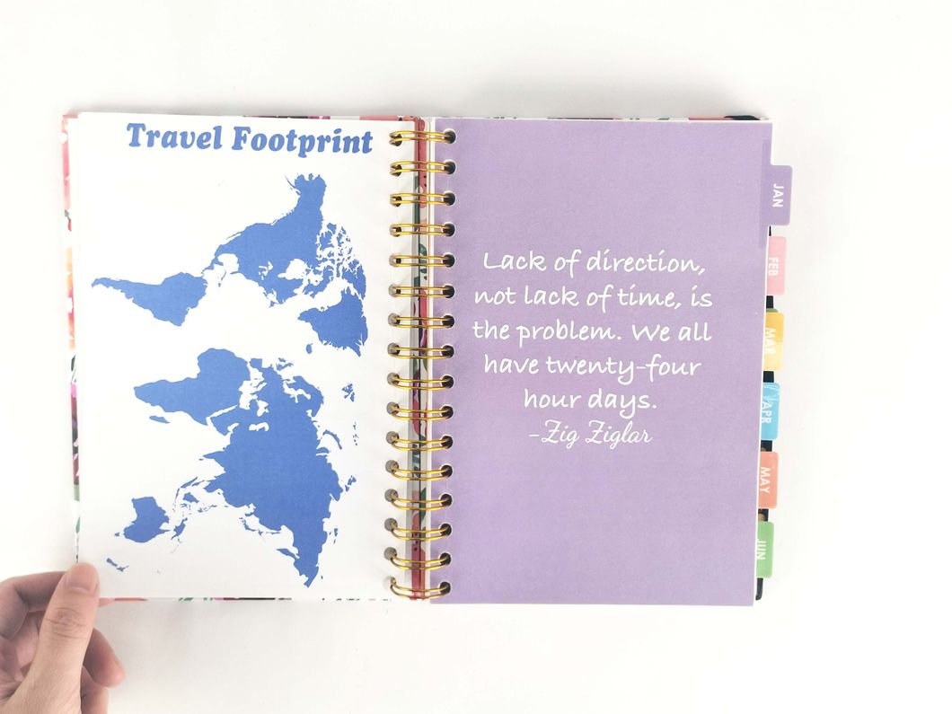 2020-2021 Leather Hardcover Personal Custom Printing A4 B6 A5 Diary Daily Weekly Monthly to Do List Planner with Calendar