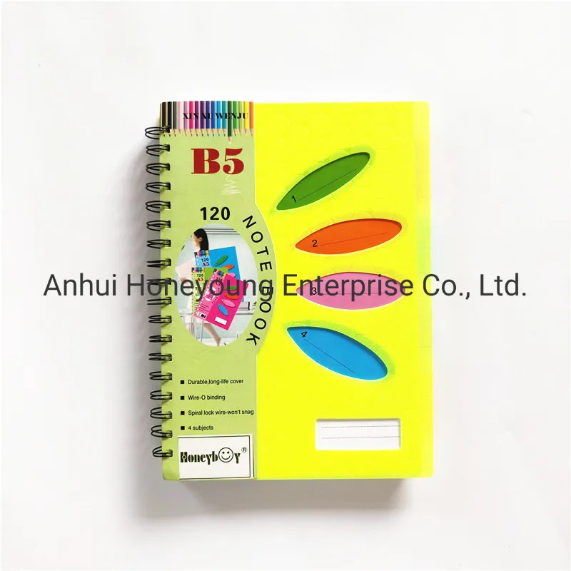 4 Subjects Spiral Notebook with Colorful Printed