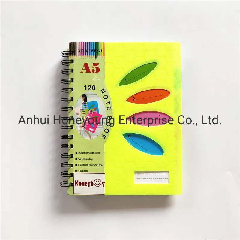 4 Subjects Spiral Notebook with Colorful Printed