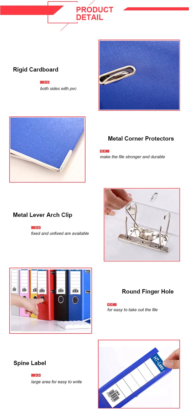 A3 Double Side PVC Lever Arch Document File 2 Ring Binder