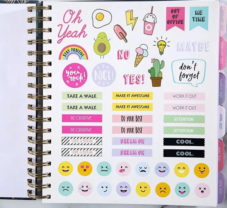 A5 Weekly Planner Metal Wire Spiral Rose Pink Gold Lovely Notebook