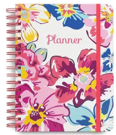 A5 Weekly Planner Metal Wire Spiral Rose Pink Gold Lovely Notebook