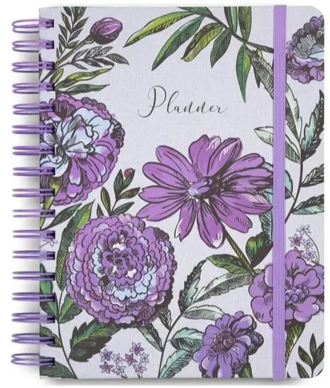 A5 Weekly Planner Metal Wire Spiral Rose Pink Gold Lovely Notebook