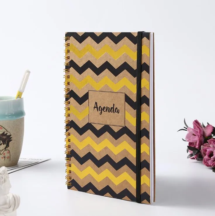 A5size Elastic Band Notebook, Office Business Note Book, Spiral Notepad