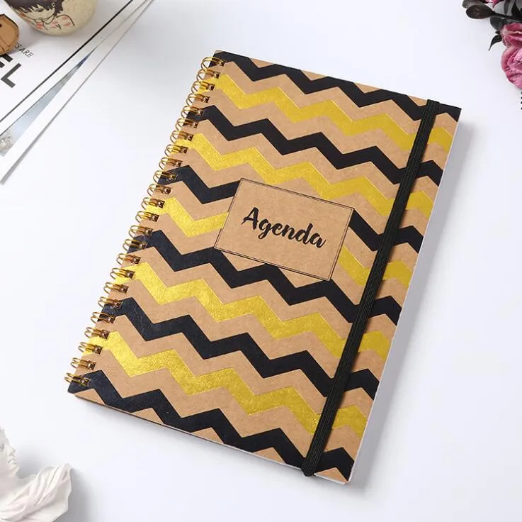 A5size Elastic Band Notebook, Office Business Note Book, Spiral Notepad