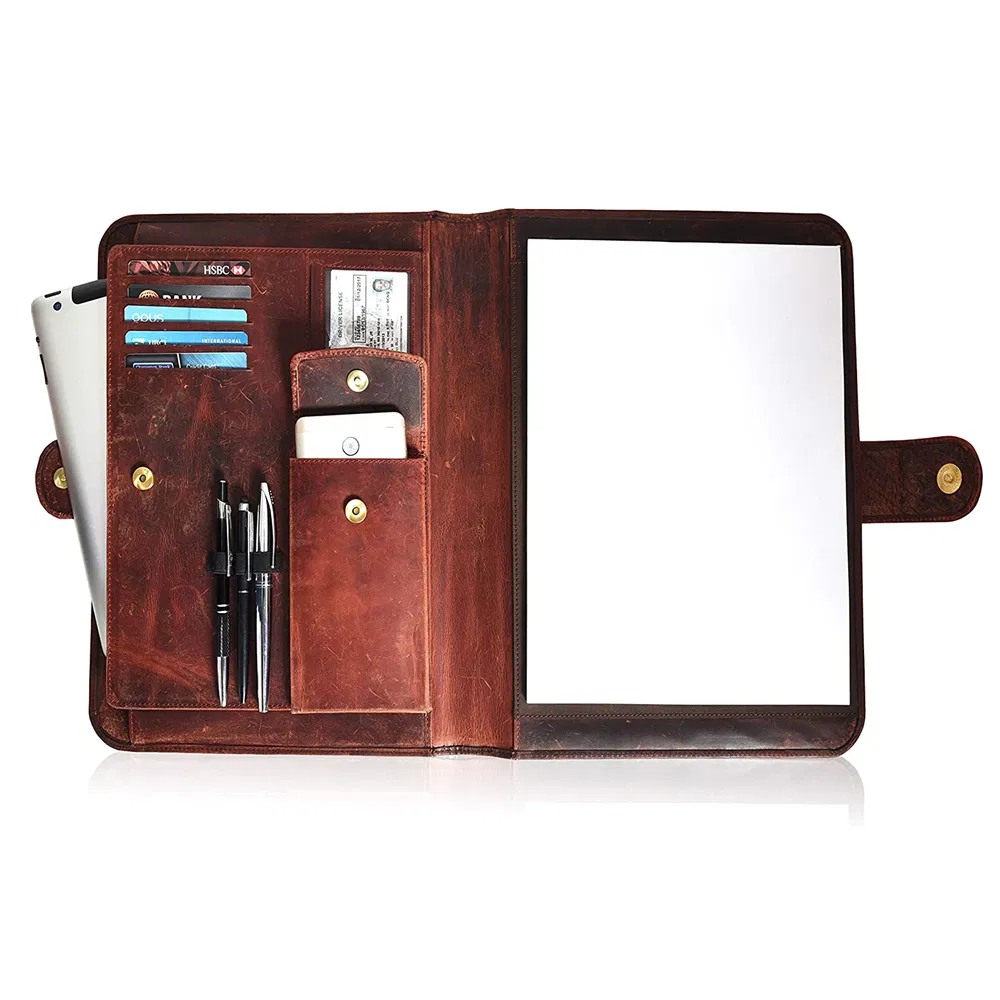 Business A4 Folders Executive Portfolio Genuine Leather Compendium
