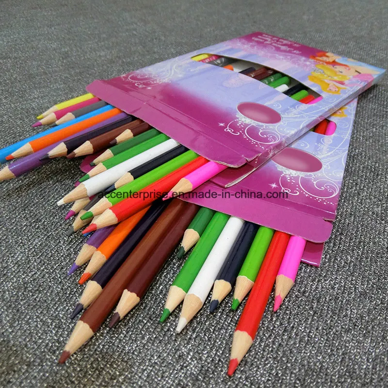 Color Pencil with Logo Printing on Pencil and Package