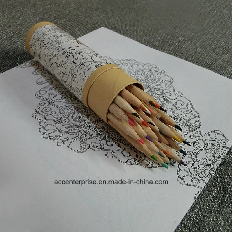 Color Pencil with Logo Printing on Pencil and Package