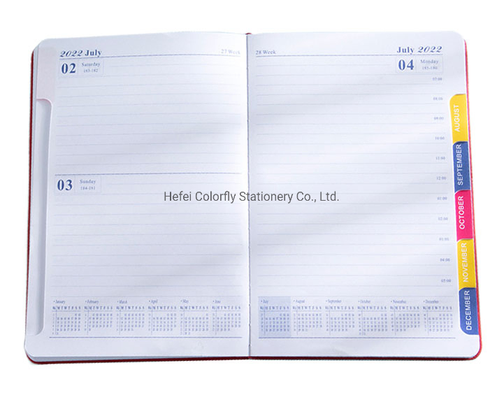 Custom Logo Design Personalizada Weekly Daily Planner A5 PU Leather Hardcover