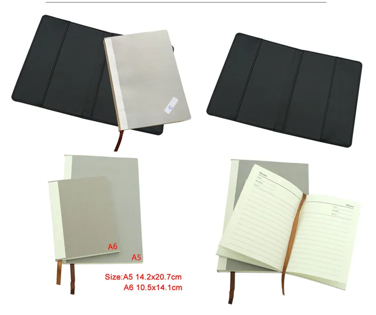 Custom Logo Leather Sublimation Cover Blank Notebook Spiral Bound Souvenir Notebook Journal