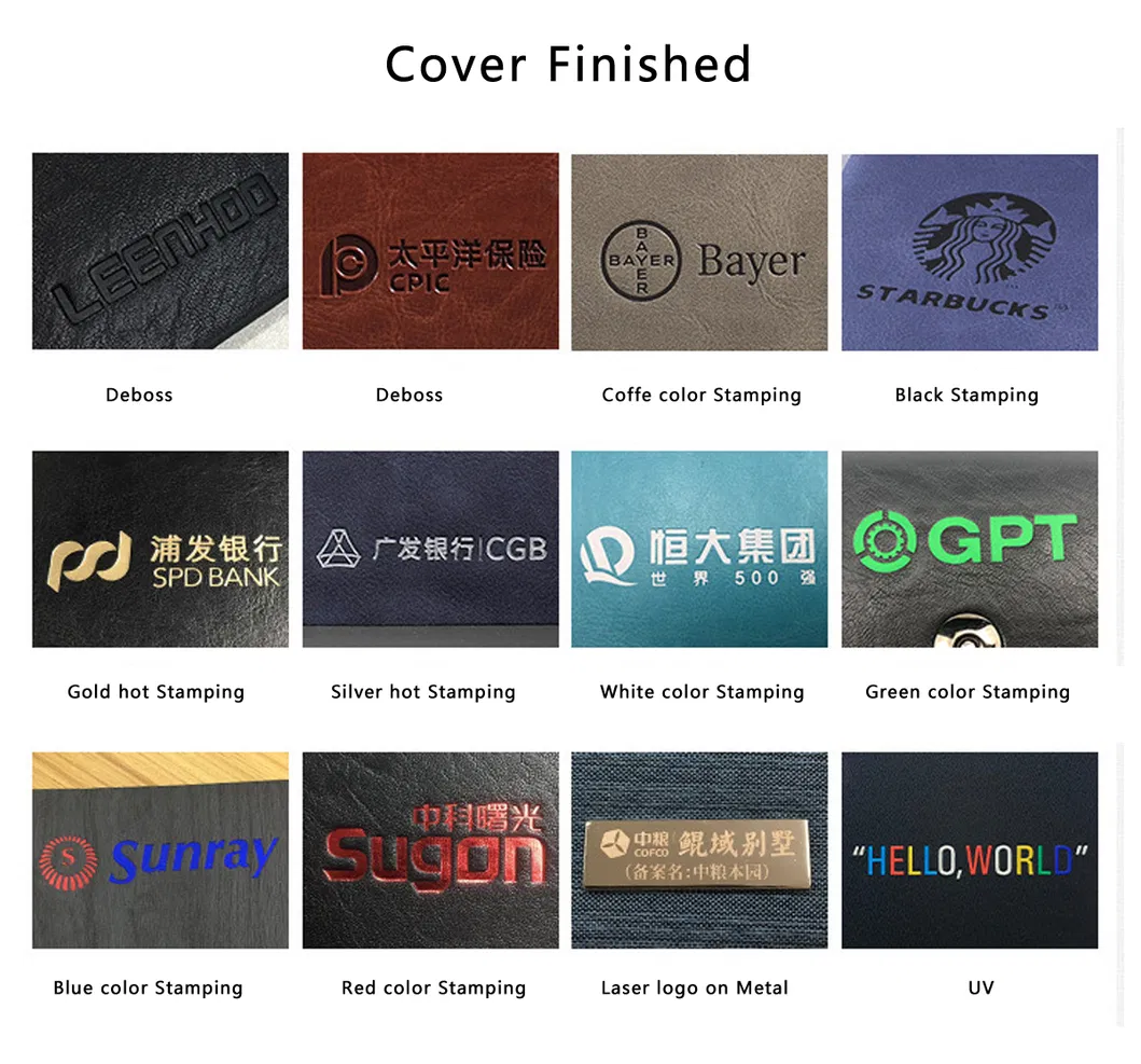 Custom Organizer Diary Paper Notebook Folder PVC PU Leather Agenda