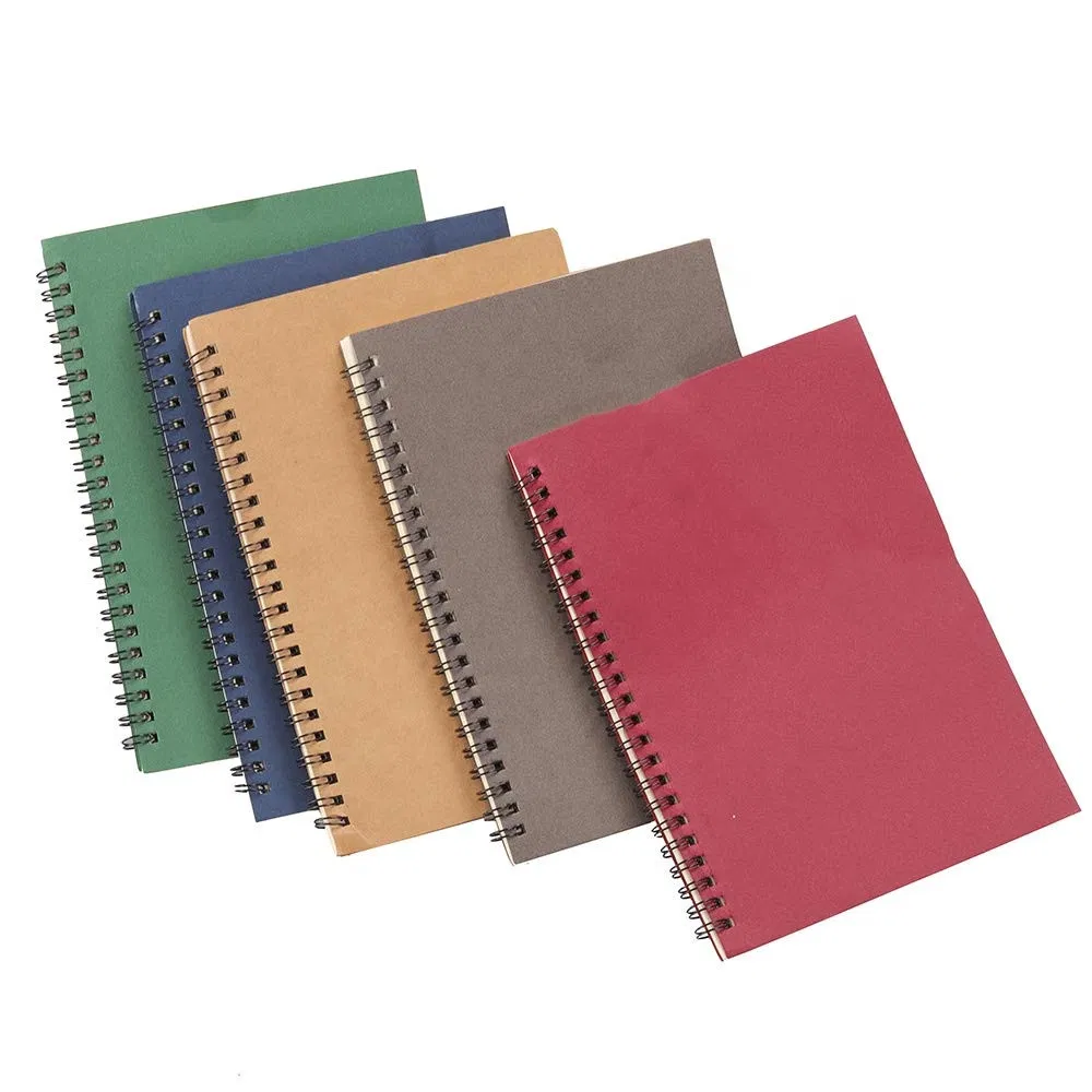 Custom Print Spiral Kraft Paper Notebook Line Pages