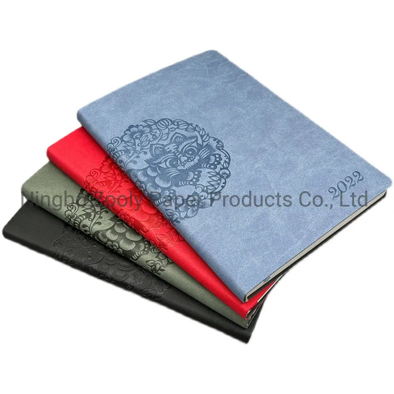 Customized Logo Colorful PU Leather 2022 Planner Diary Notebook Agenda for Daily Weekly Monthly