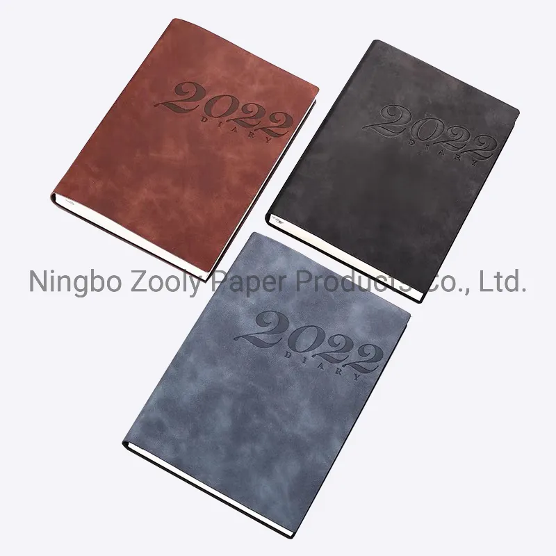 Customized Logo Colorful PU Leather 2022 Planner Diary Notebook Agenda for Daily Weekly Monthly
