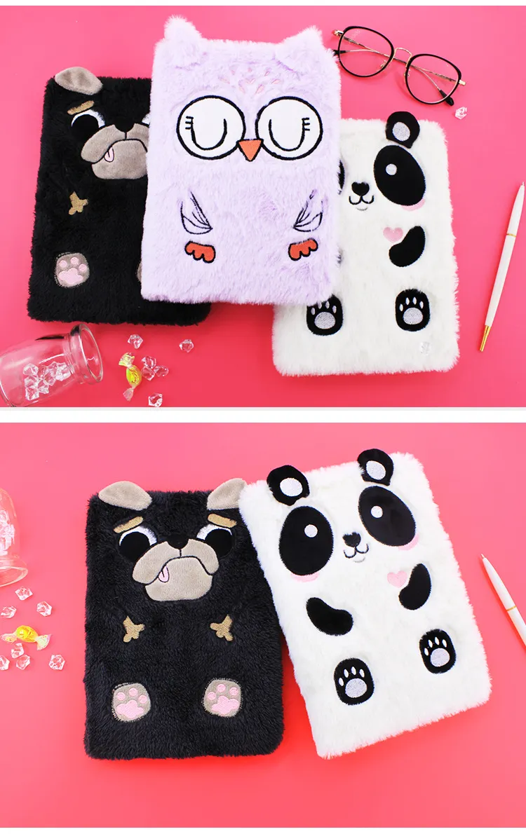 Cute Little Animal Plush Notebook Hand Ledger Diary