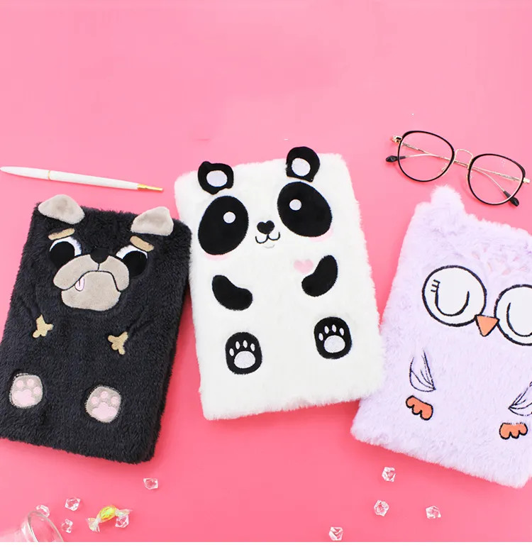 Cute Little Animal Plush Notebook Hand Ledger Diary