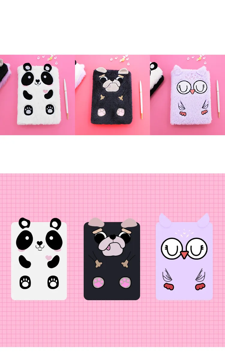 Cute Little Animal Plush Notebook Hand Ledger Diary