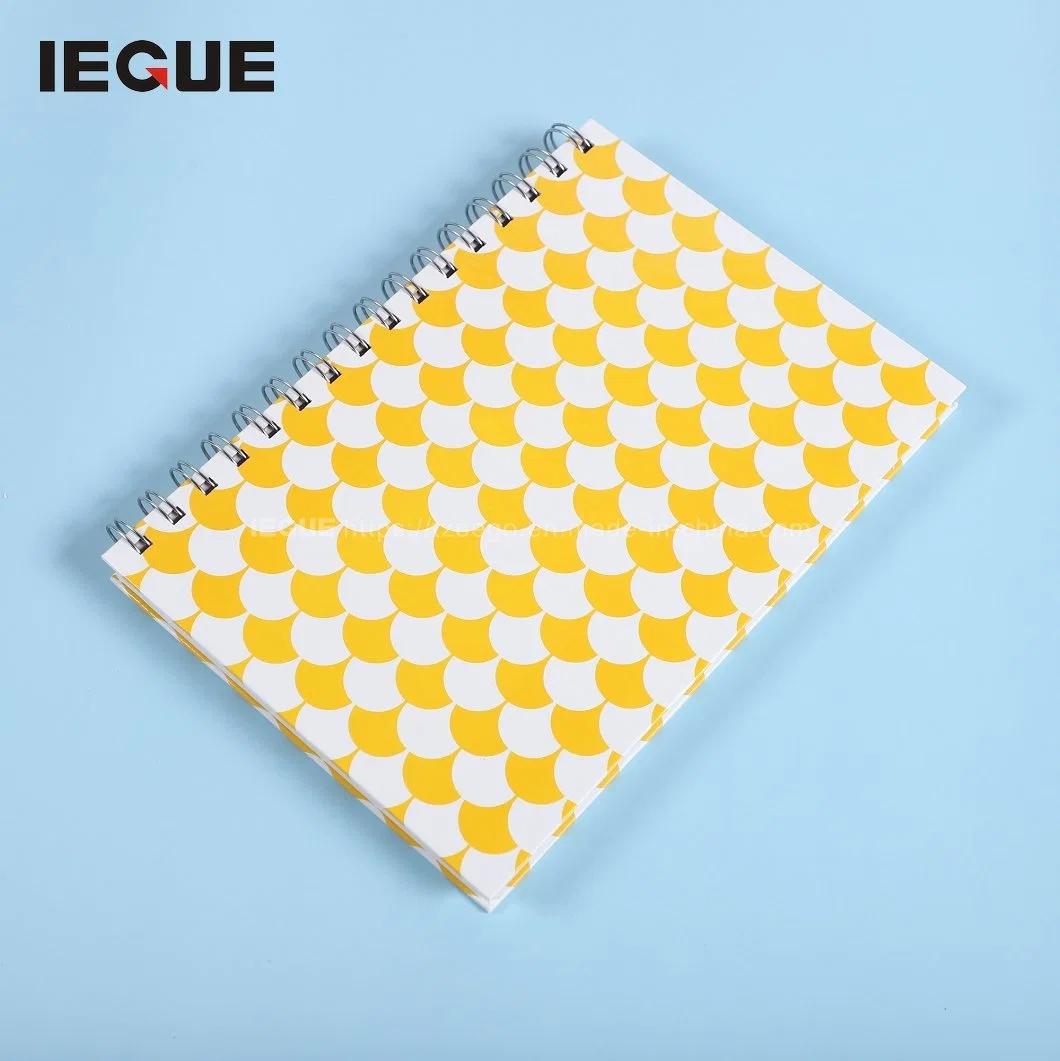 Eco-Friendly New Design A5 Size Paper Ruled Page Double Gold Spiral Notebooks