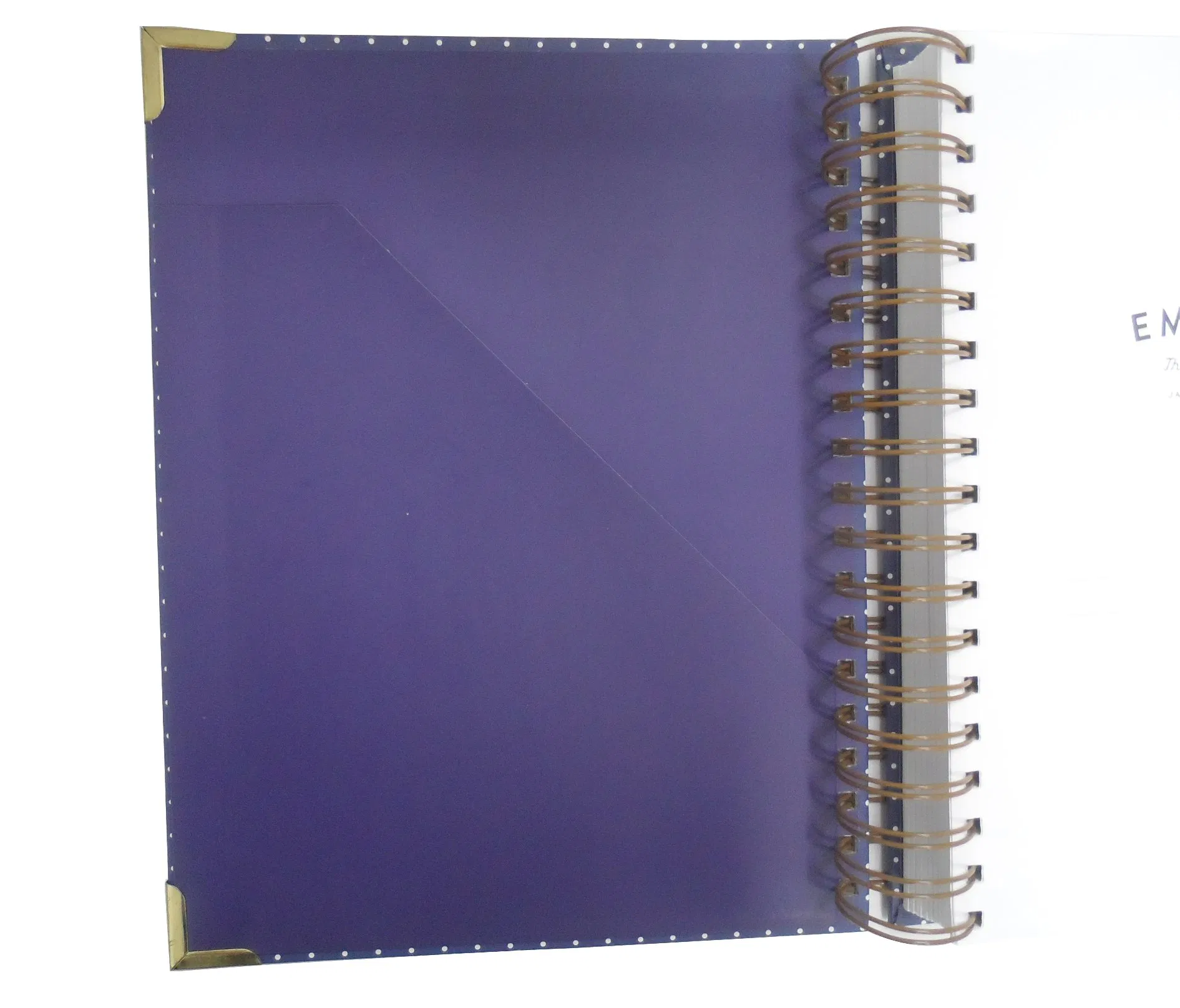 Emily Ley Simplified Planner Plus Gold Foil Stamping Double Wire Coils with Gold Corner Protectors