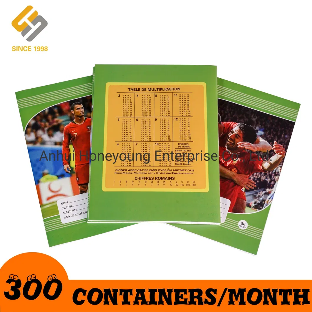 Factory Wholesale Colorful Football Star Softcover A4/A5 School Exercise Book