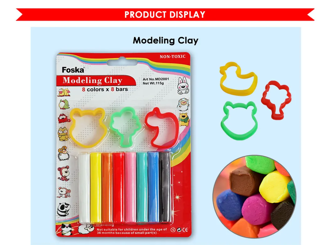 Foska High Quality 115g 8 Colors Kids Modelling Clay
