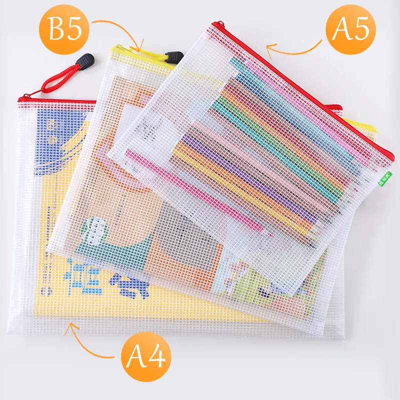 Good Price Portable Transparent B5 PVC Stationery Storage Student Officer Document File Bag