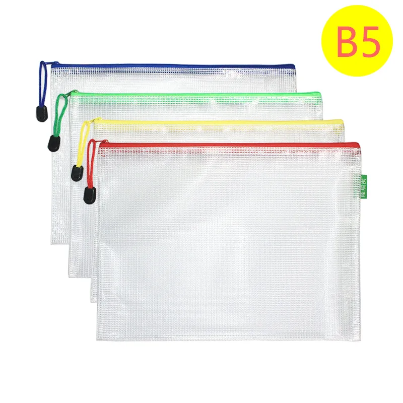 Good Quality Simple Transparent B5 PVC Stationery Storage Student Teacher Officer Document File Bag
