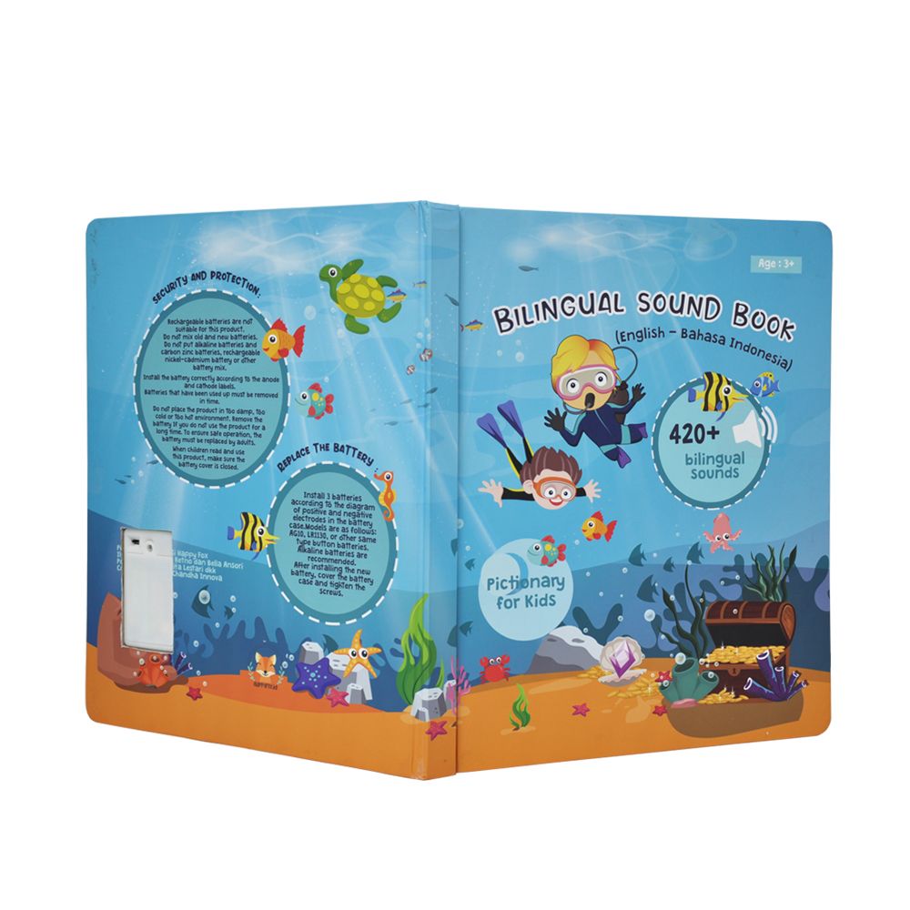 Hardcover Binding Music Sound Memory Colouring Child Board Books for Baby