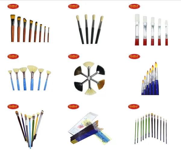 High End Artist 6 Pieces Paint Brush Set Different Size Shape Nylon Hair Watercolor Paint Brush