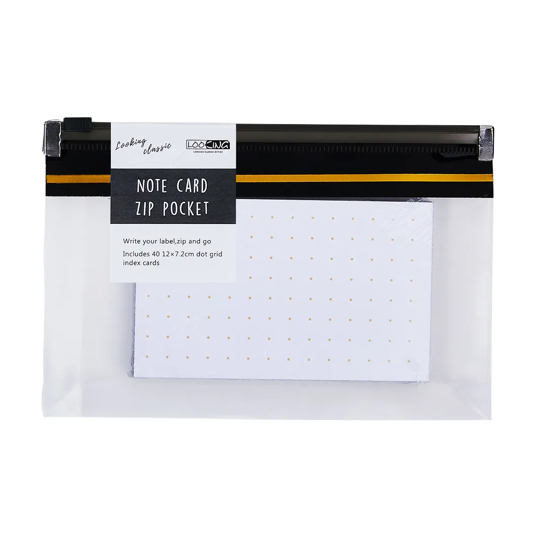 High Qaulity Transparent Plastic PVC Zipper Lock Bag File Folder for Office