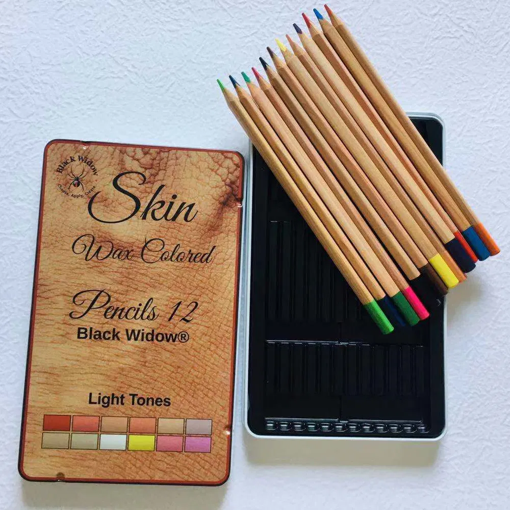 High Quality 12 Colors Wood Hb 7inch Color Pencils with Tin Box