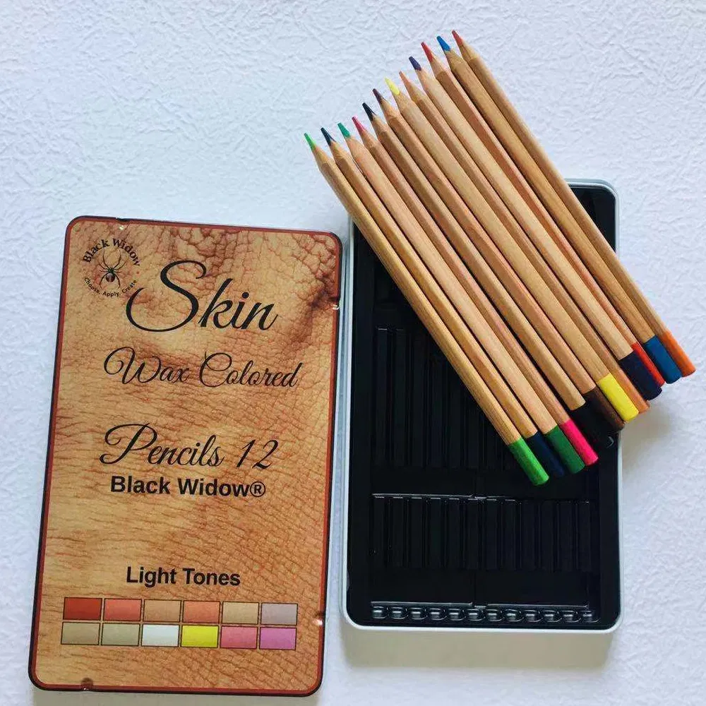 High Quality 12 Colors Wood Hb 7inch Color Pencils with Tin Box