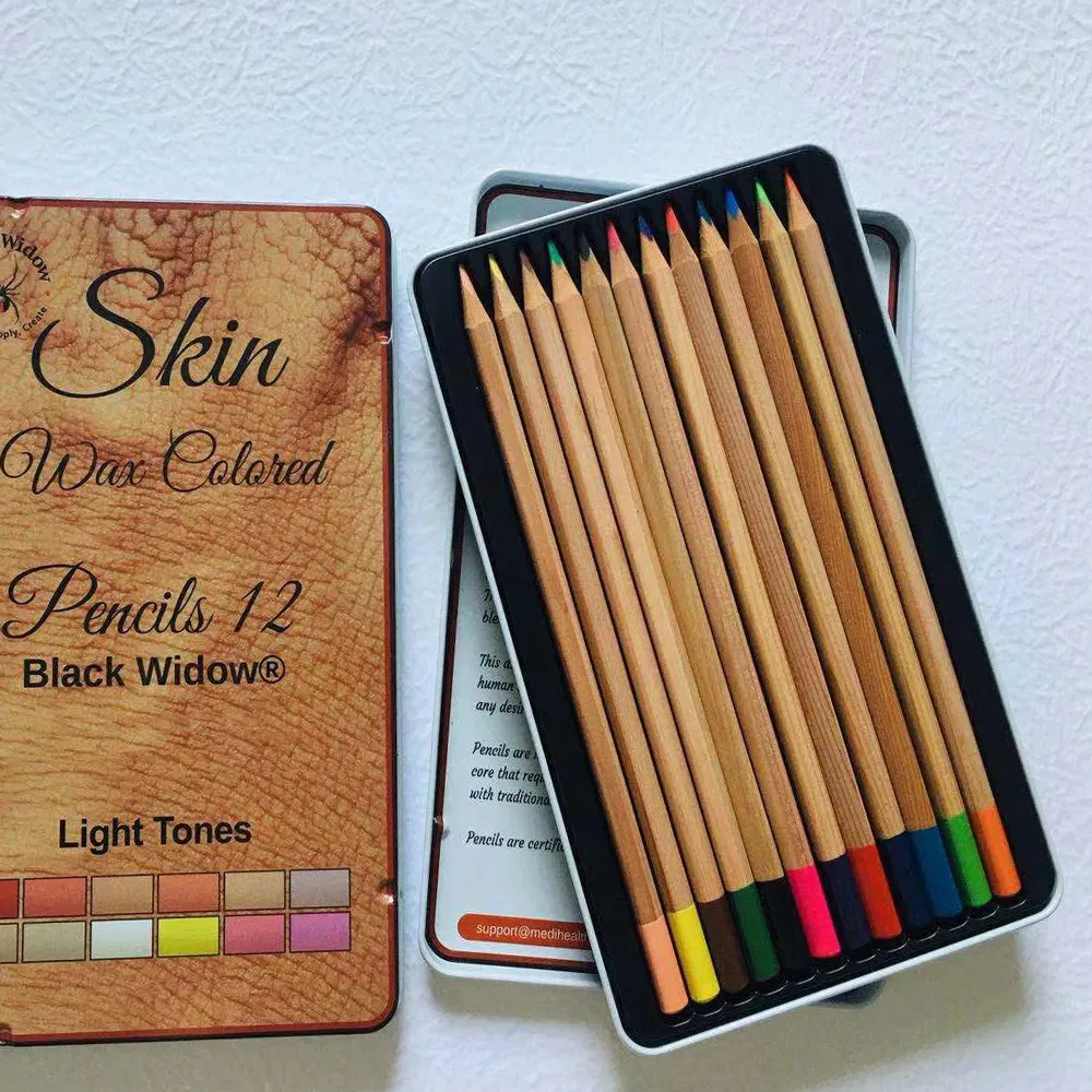 High Quality 12 Colors Wood Hb 7inch Color Pencils with Tin Box