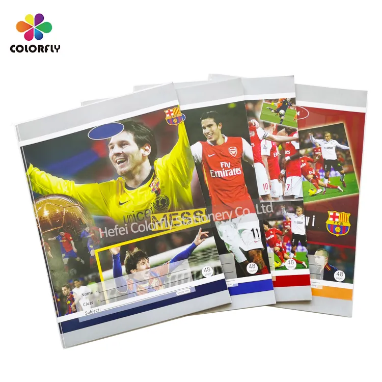 Hot Selling Cheap Football Star Design 17*22cm/48 Pages Ruled Line Exercise Notebook