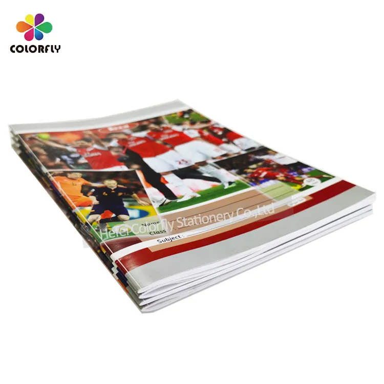 Hot Selling Cheap Football Star Design 17*22cm/48 Pages Ruled Line Exercise Notebook