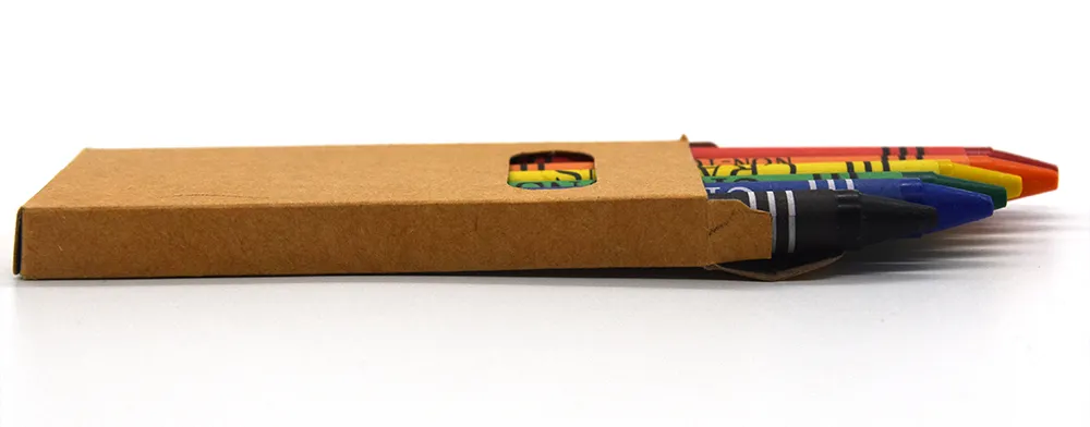 Kid′s Stationery Safety Drawing High Quality Round Shape Non-Toxic 6 Colors Premium Wax Crayon