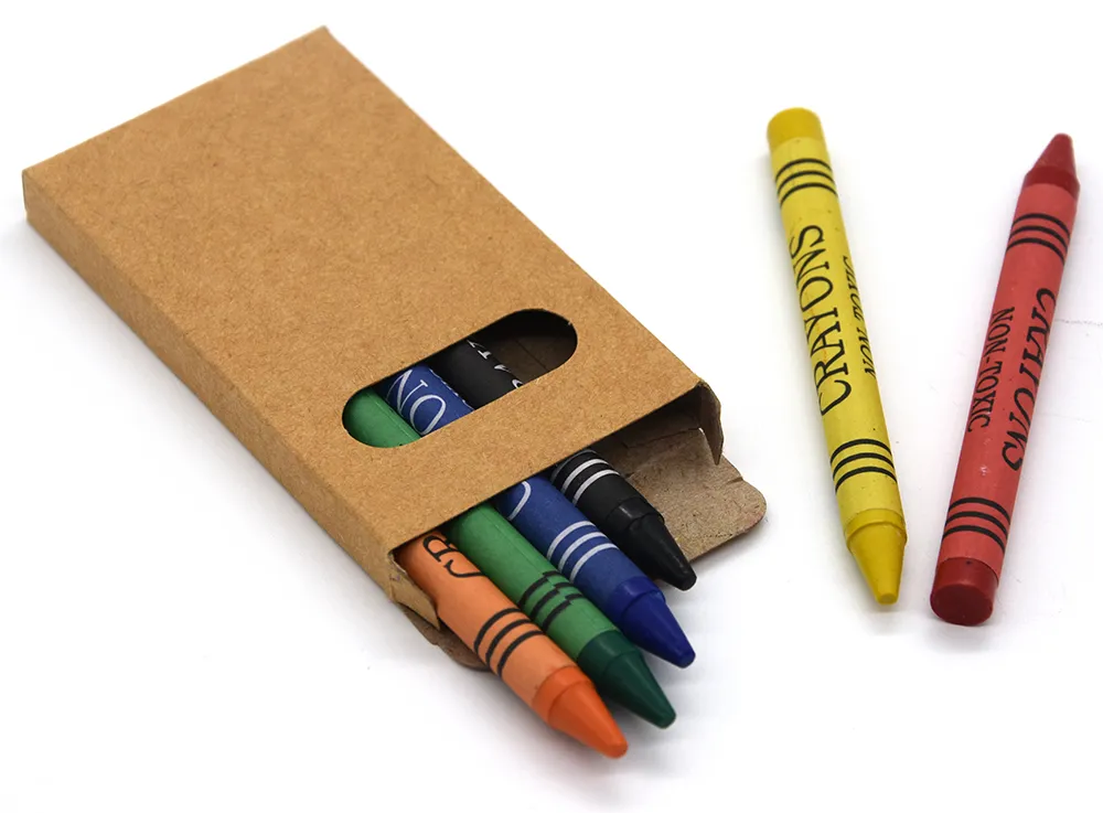 Kid′s Stationery Safety Drawing High Quality Round Shape Non-Toxic 6 Colors Premium Wax Crayon