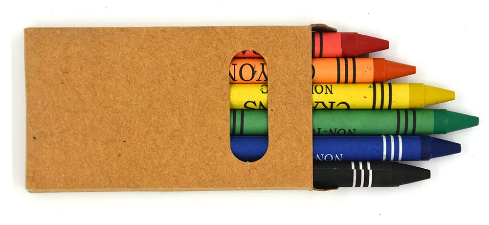 Kid′s Stationery Safety Drawing High Quality Round Shape Non-Toxic 6 Colors Premium Wax Crayon