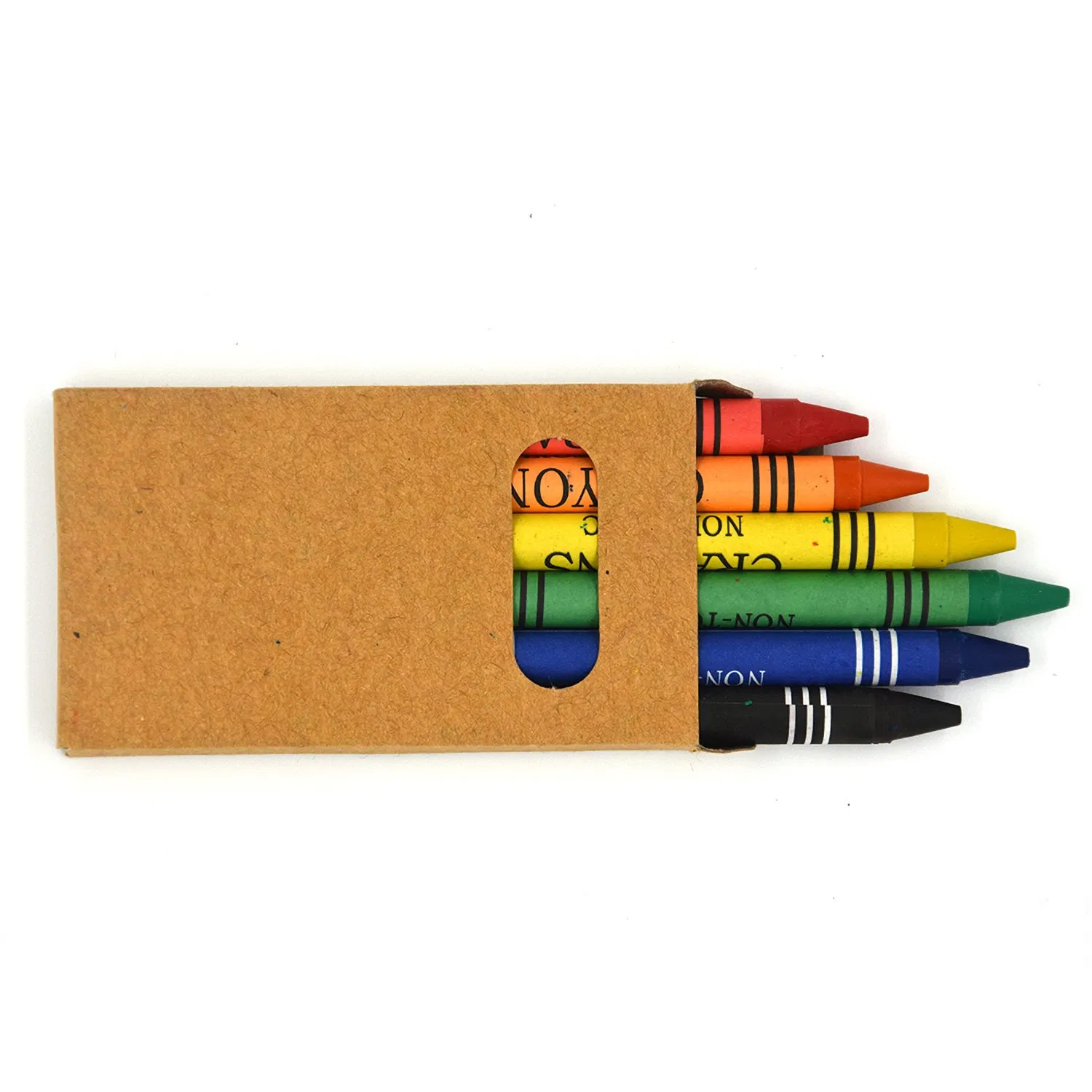 Kid's Stationery Safety Drawing High Quality Round Shape Non-Toxic 6 Colors Premium Wax Crayon