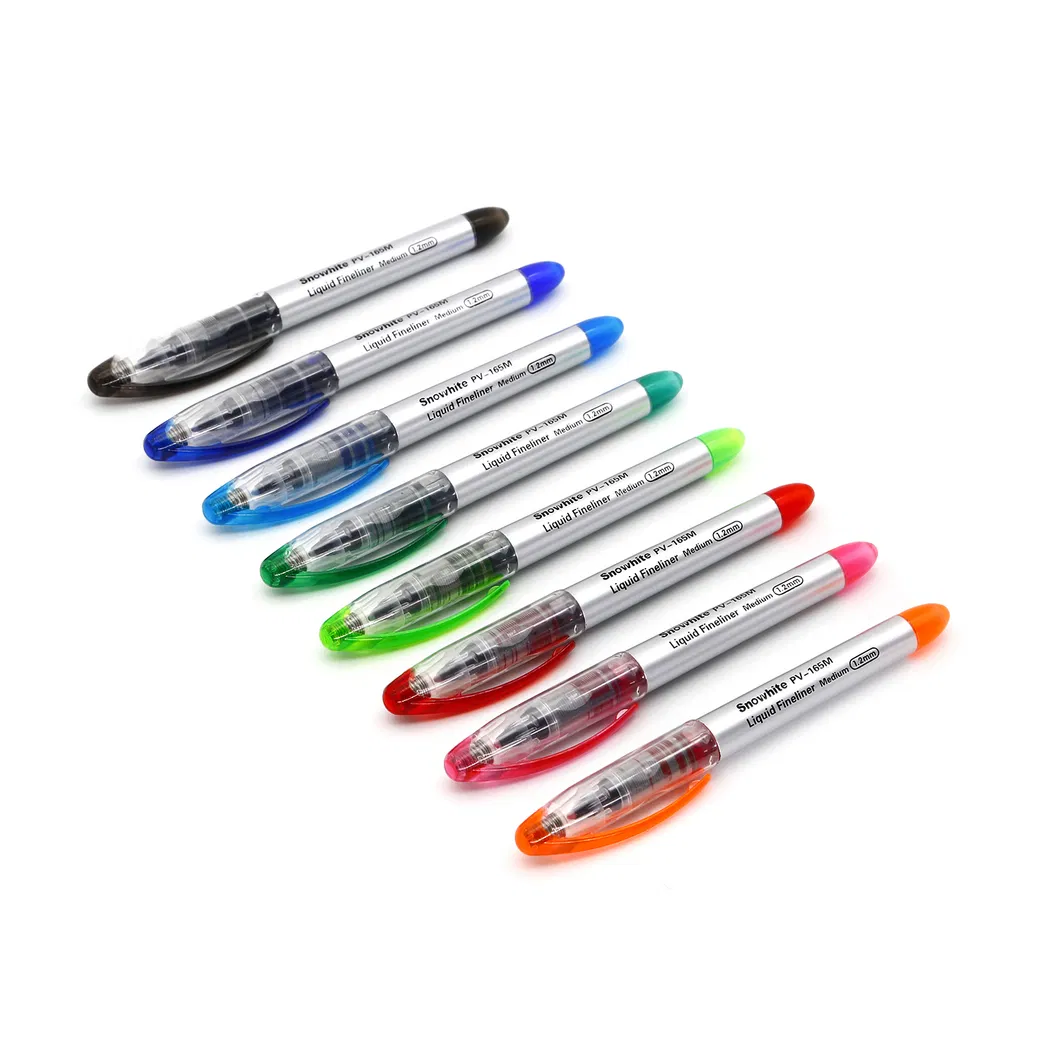 Logo Pen Office Supply Quick Dry Ink Snowhite Roller Pen Assorted Color