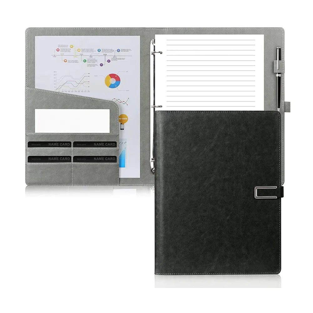 Luxury Customized Leather Document Portfolio File Folder Gift Conference Portfolio Folder