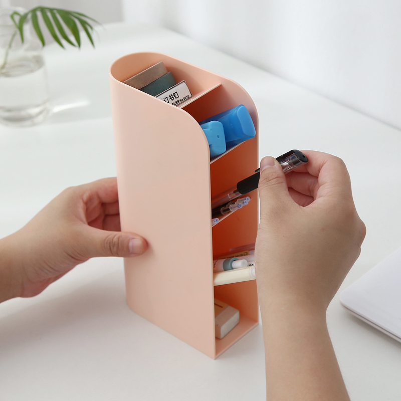 Multifunction Stationery 4 Layers Pen Holder Vertical Storage Box Pencil Pen Brushes Cosmetic Holder Organizer Case
