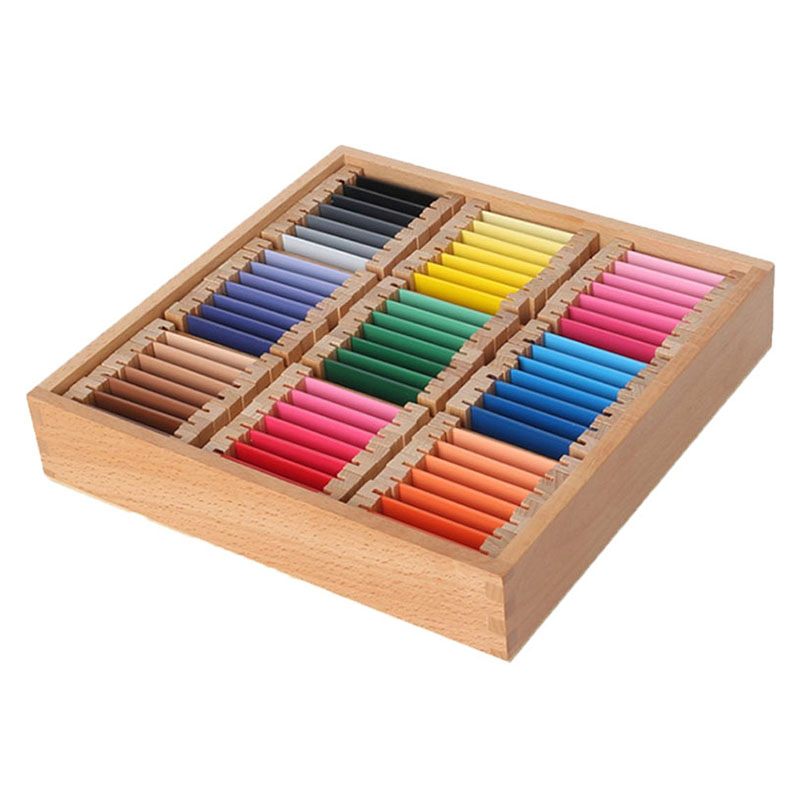 New Hottest Preschool Materials Wooden Montessori Color Box for Kid Educational Tablet